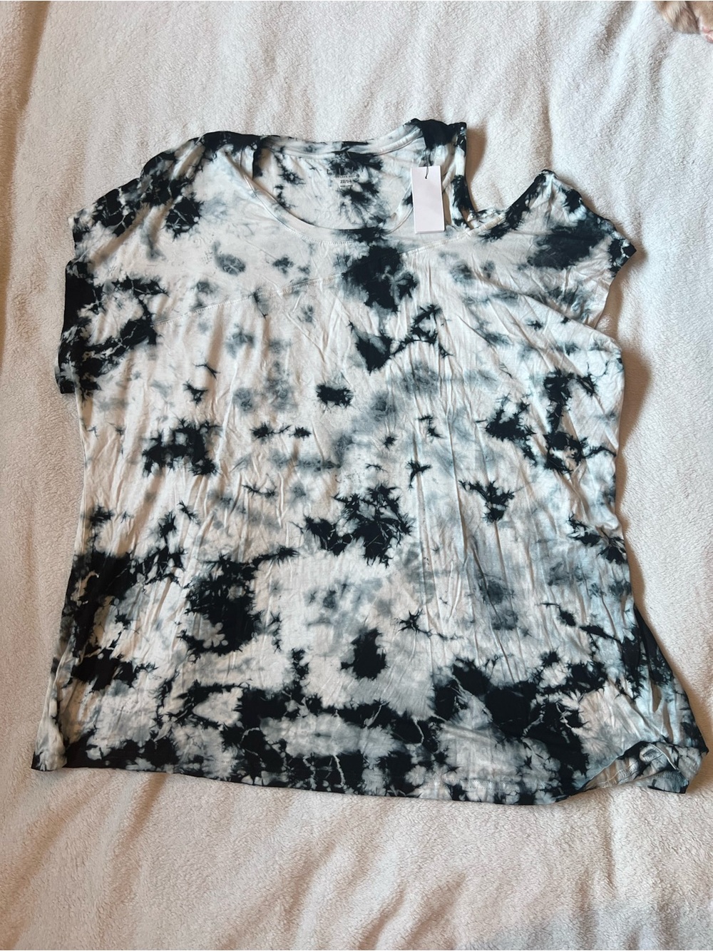 LIVI Active Asymmetric Cold-Shoulder Tie-Dye Top by Lane Bryant